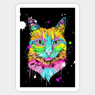 Neon Cat Sticker